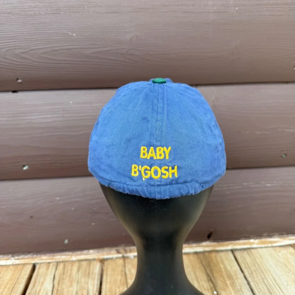 Vintage Baby B'gosh Little Worker Cement Mixer Truck Hat Infant Blue Cap
